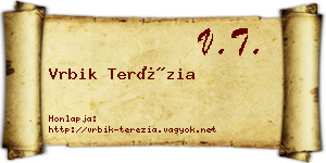 Vrbik Terézia névjegykártya